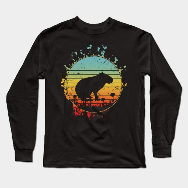 cool capybara Enthusiasts animals aesthetic Long Sleeve T-Shirt by greatnessprint